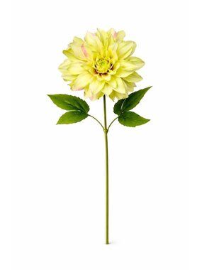 Green Dahlia Stem Faux Flower 24 Inch 5 Inch Bloom Light Green Artificial Dahlia